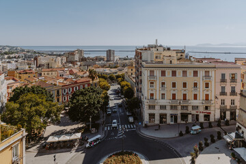 Ausblick auf die Strassen von Cagliari die Hauptstadt von Sardinien 