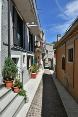 Fototapeta na wymiar A narrow street in Castelgrande, a rural village in the province of Potenza in Basilicata, Italy.