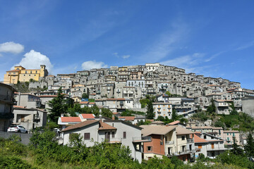 Fototapeta premium Panoramic view of Castelgrande, a rural village village in the province of Potenza, Italy.
