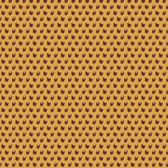 Roasted chestnuts pattern on light brown background. 