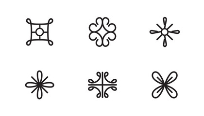 Clean professional ornament alpona mandala sign design art vector flower editable vector