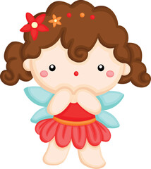 a vector of a cute forest fairy

