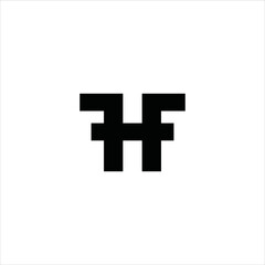 letter h f logo vector template