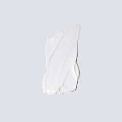 a white cream smear on a white background