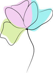 Abstract shape flower hand drawn