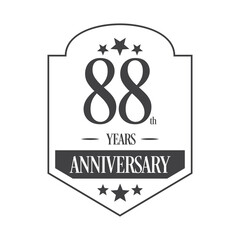 Luxury 88th years anniversary vector icon, logo. Graphic design element