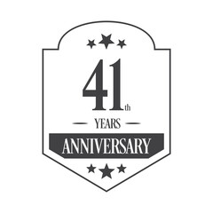Luxury 41st years anniversary vector icon, logo. Graphic design element