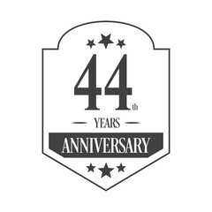 Luxury 44th years anniversary vector icon, logo. Graphic design element