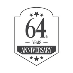 Luxury 64th years anniversary vector icon, logo. Graphic design element