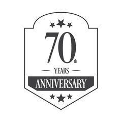 Luxury 70th years anniversary vector icon, logo. Graphic design element
