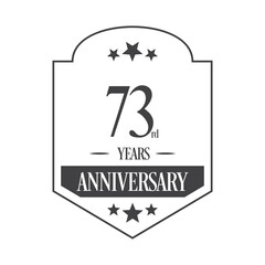 Luxury 73rd years anniversary vector icon, logo. Graphic design element