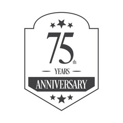 Luxury 75th years anniversary vector icon, logo. Graphic design element
