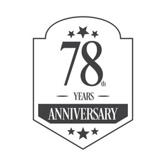 Luxury 78th years anniversary vector icon, logo. Graphic design element