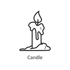 Candle vector outline Icon Design illustration. Halloween Symbol on White background EPS 10 File