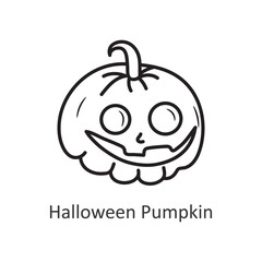 Halloween Pumpkin vector outline Icon Design illustration. Halloween Symbol on White background EPS 10 File