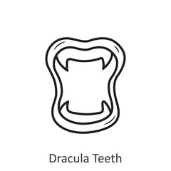 Dracula Teeth vector outline Icon Design illustration. Halloween Symbol on White background EPS 10 File