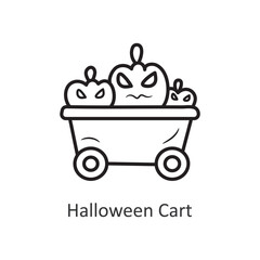 Halloween Cart vector outline Icon Design illustration. Halloween Symbol on White background EPS 10 File