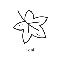 Leaf vector outline Icon Design illustration. Halloween Symbol on White background EPS 10 File