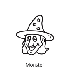 Monster vector outline Icon Design illustration. Halloween Symbol on White background EPS 10 File