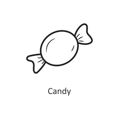 Candy vector outline Icon Design illustration. Halloween Symbol on White background EPS 10 File