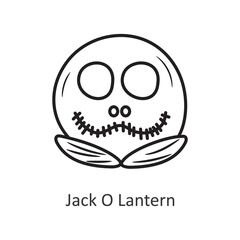 Obraz premium Jack o Lantern vector outline Icon Design illustration. Halloween Symbol on White background EPS 10 File