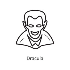Dracula vector outline Icon Design illustration. Halloween Symbol on White background EPS 10 File
