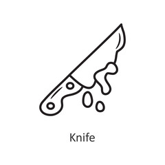 Knife vector outline Icon Design illustration. Halloween Symbol on White background EPS 10 File