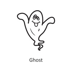 Ghost vector outline Icon Design illustration. Halloween Symbol on White background EPS 10 File
