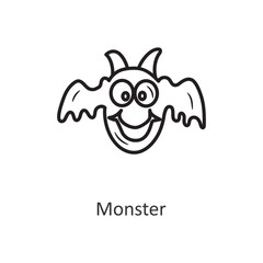 Fototapeta premium Monster vector outline Icon Design illustration. Halloween Symbol on White background EPS 10 File