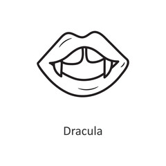 Dracula vector outline Icon Design illustration. Halloween Symbol on White background EPS 10 File