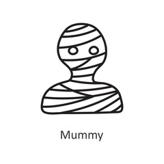Mummy vector outline Icon Design illustration. Halloween Symbol on White background EPS 10 File