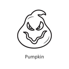 Pumpkin vector outline Icon Design illustration. Halloween Symbol on White background EPS 10 File