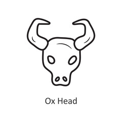 Ox Head vector outline Icon Design illustration. Halloween Symbol on White background EPS 10 File