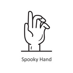 Spooky Hand vector outline Icon Design illustration. Halloween Symbol on White background EPS 10 File