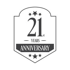 Luxury 21st years anniversary vector icon, logo. Graphic design element