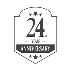 Luxury 24th years anniversary vector icon, logo. Graphic design element
