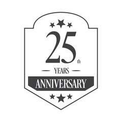 Luxury 25th years anniversary vector icon, logo. Graphic design element