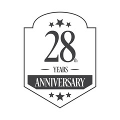 Luxury 28th years anniversary vector icon, logo. Graphic design element