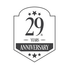 Luxury 29th years anniversary vector icon, logo. Graphic design element