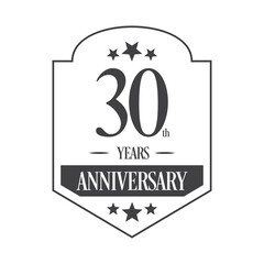 Luxury 30th years anniversary vector icon, logo. Graphic design element