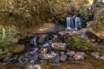 waterfall in the city of Sao Tome das Letras, State of Minas Gerais, Brazil