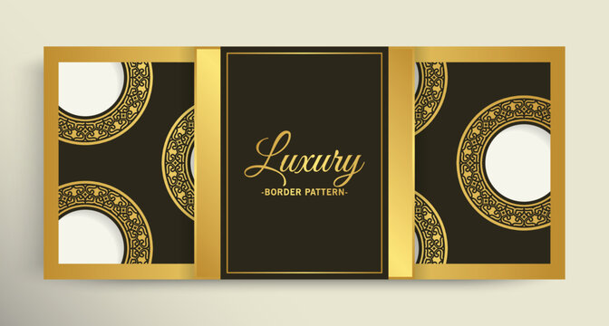 Luxury gold border pattern background
