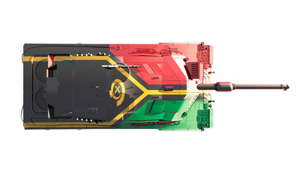 tanks painted with flag