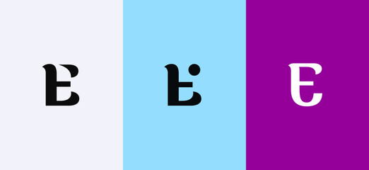 Set of letter E minimal logo icon design template elements