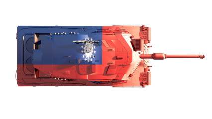 tanks painted with flag