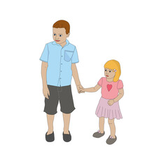 boy and girl drawn on a transparent background png