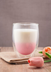 beverage pink milk , favorite menu milk drink