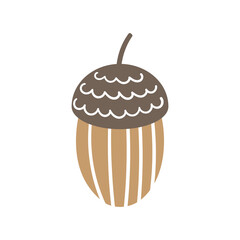 textured acorn in a flat style