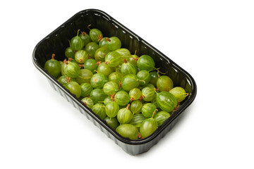 A group of gooseberries isolated on a white background.