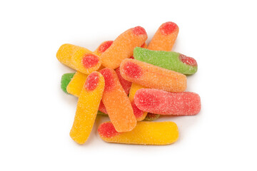 Jelly candys isolated on  white background.